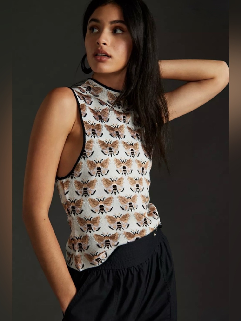 Sarah Gordon for Anthropologie Maria Mock Neck Sweater Tank Maeve XS
